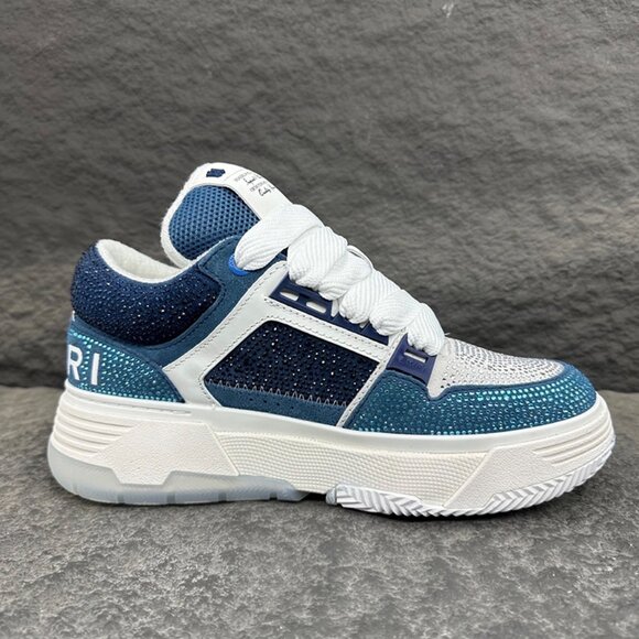 Amiri Crystal-Embellished Leather Sneakers - Picture 9 of 16